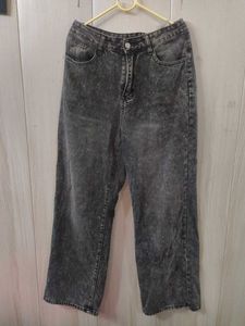 Stylish Acid Wash Wide Leg Jeans