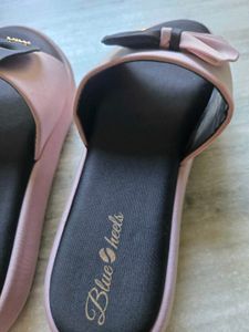 Black Heels Pink Bow Slides