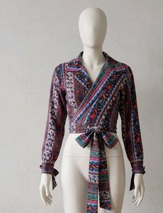 Boho Tie-back,front Print Crop Top
