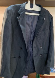 Classic Pinstripe Double-Breasted Blazer