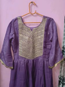 Elegant Purple kurta pant dupatta set