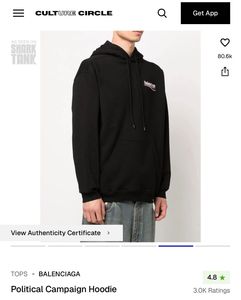 Balenciaga Black Political Campaign Hoodie