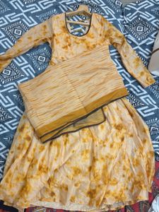 Beautiful Orange Tie-Dye Ethnic Gown