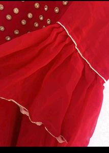 bust 42 Stunning Red Embellished Ethnic Gown