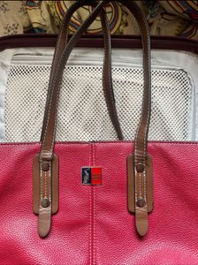 U.S. Polo Assn. Dual-Tone Tote Bag (Red &amp; Brown)