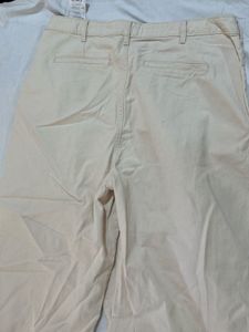 Cream Wide-Leg Trousers