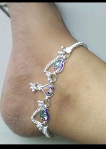 combo offer4 Silver Anklets with Bells