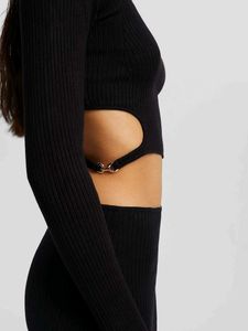 Bershka Black Cut-Out Top