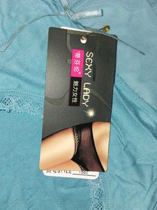 Cute Blue Cotton Briefs with Lace Trim