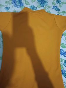 Orange Mock Neck T-Shirt