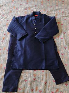 Kids Navy Blue Kurta Set