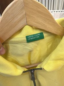 Yellow Zip Neck Polo Top