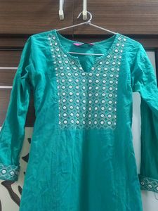 Sale Today Pista Gota Work Long Kurti