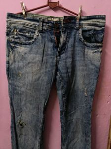 Stylish Blue Distressed Jeans