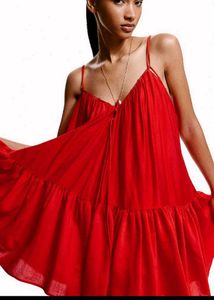 Vibrant Red Flowy Maxi Dress
