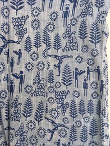 Unique Blue & White Gymnastic Print Top