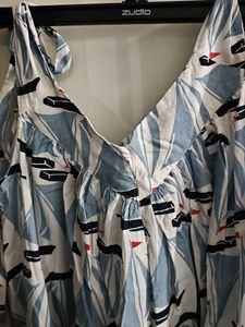 Cotton Graphic Print Summer Dress