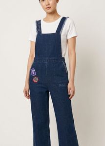 LeShop Jeans Trendy Dark Wash Denim Dungarees / Ov