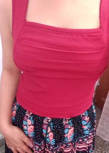 Ribbed Square Neck Tank Top