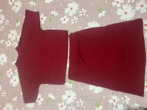 maroon colour Casual cord set