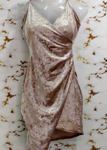 Crushed Velvet Wrap Dress