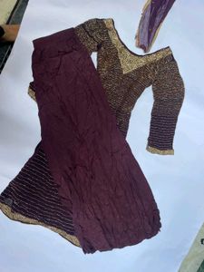 Embellished Georgette Kurta Sharara Set