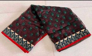 Coffee Brown net saree