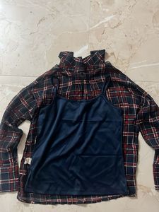 Chic Plaid Layered Top