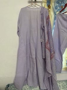 Elegant Lavender Kurta Set with Dupatta