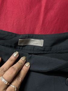 Stylish Black Button Detail Shorts