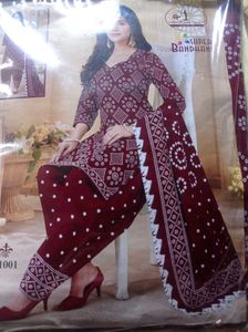 Bandhani Print dress material with Dupatta