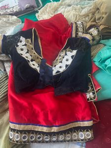Designer Pink &amp; Beige Embroidered combo Blouse