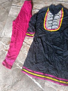 Stylish Black Kurti with Pink Pants