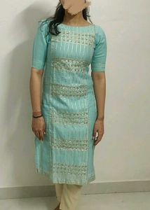 Sky Blue Kurta Set with Embellishments💙✨🎆