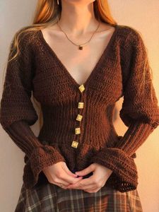 Brown Crochet Cardigan top