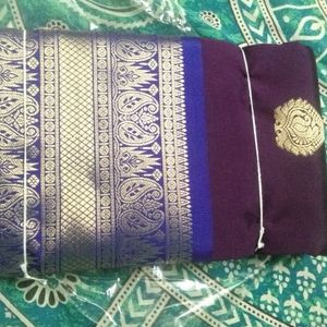 Elegant Purple Banarasi Silk Saree