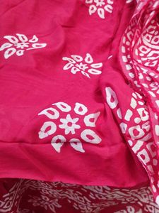 Red Batik Print Saree
