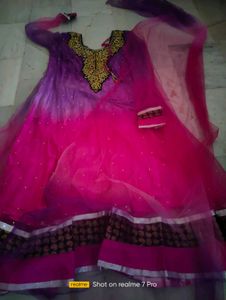 Purple Ombre Anarkali Dress