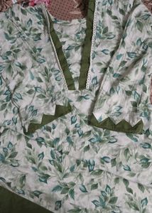 Elegant Leaf Print Kurta Set