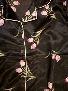 Satin Floral Print Nightsuit