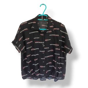 Trendy Black Patterned Shirt
