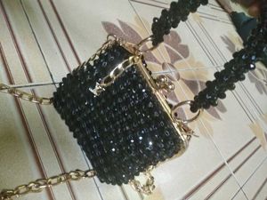 Sparkly Black Beaded Clutch Bag