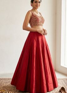 Vibrant Red Ethnic Skirt