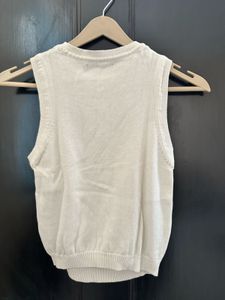 Cream Cable Knit Sleeveless Top