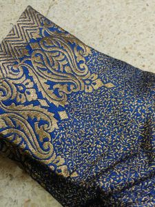Elegant Blue Brocade Blouse