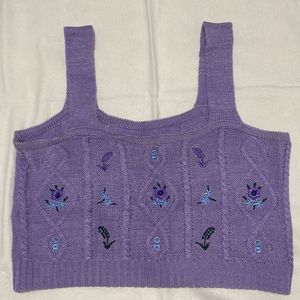 Embroidered Lavender Top