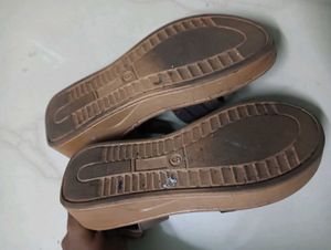 Sparkly Brown Flat Sandals