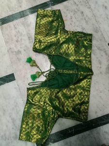 Green Brocade Blouse