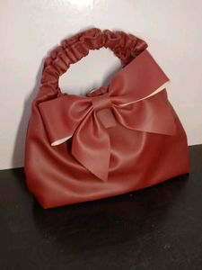 Chic Ruched Handle Bow Bag