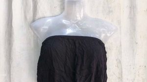 Black Strapless Crop Top